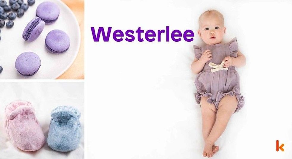 Baby Name Westerlee - cute baby, shoes and macarons.