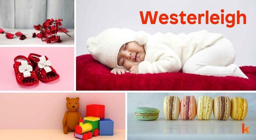 Baby Name Westerleigh - cute baby, flowers, shoes, macarons and toys.
