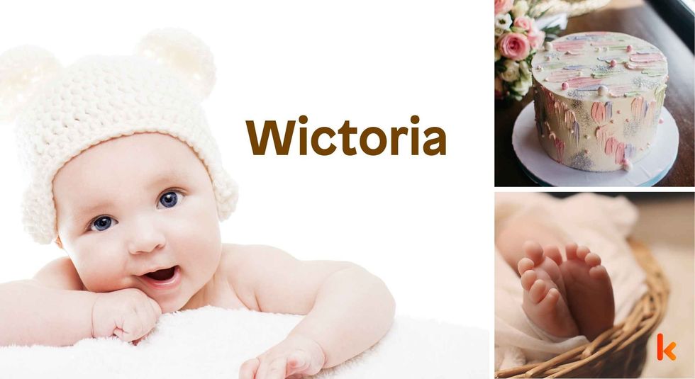 Baby name Wictoria - cute baby, feet, cake 