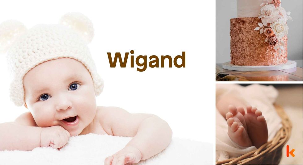 Baby name Wigand - cute baby, feet, cake