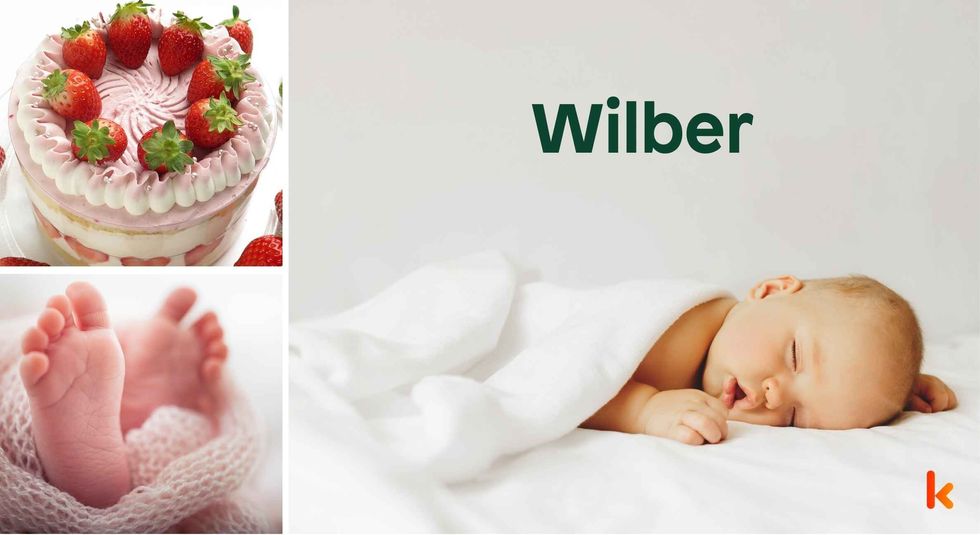 Baby name Wilber - cute baby, feet, cake