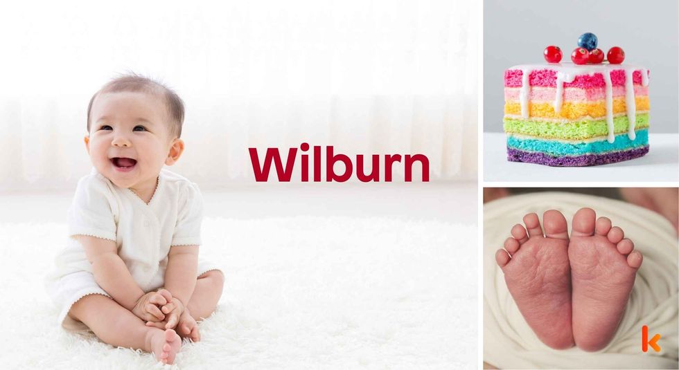 Baby name Wilburn - cute baby, feet, cake