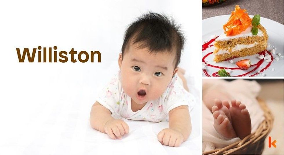 Baby name Williston - cute baby, feet, cake 