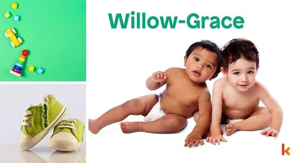 Baby Name Willow-Grace - cute baby, shoes and toys.