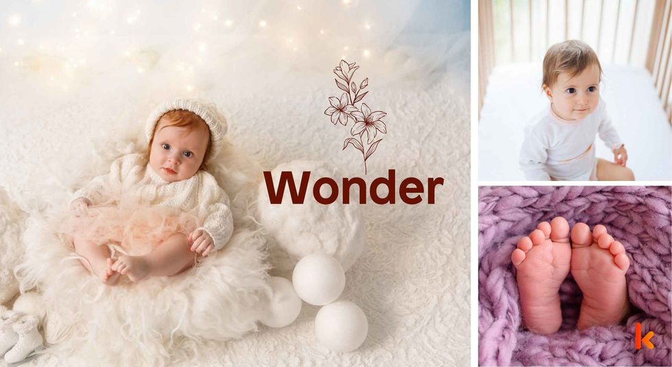 Baby name Wonder - cute baby, baby crib & feet