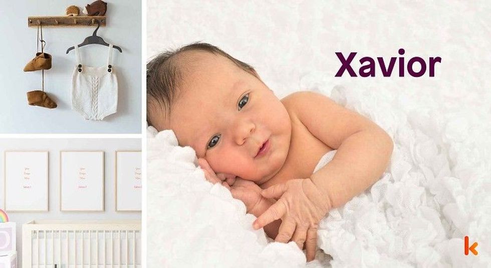 Baby Name Xavior - cute baby, baby crib, clothes.
