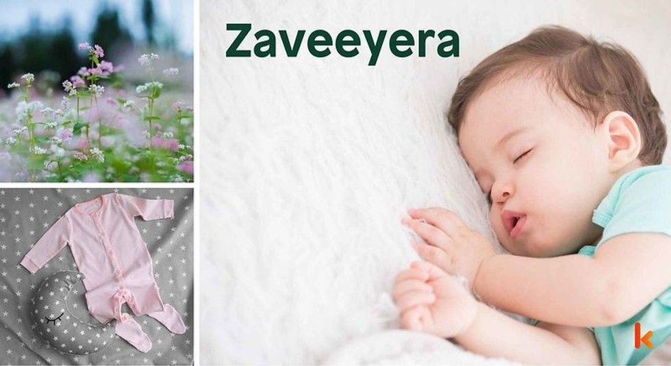 Baby name Zaveeyera - cute baby, clothes, flowers