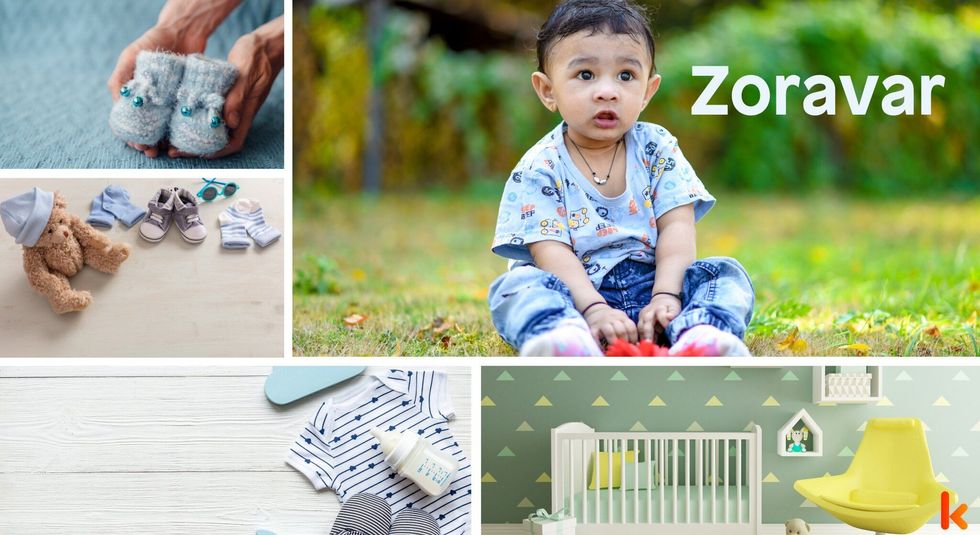 Baby name Zoravar - cute baby, shoes, clothes, crib, room, socks, teddy