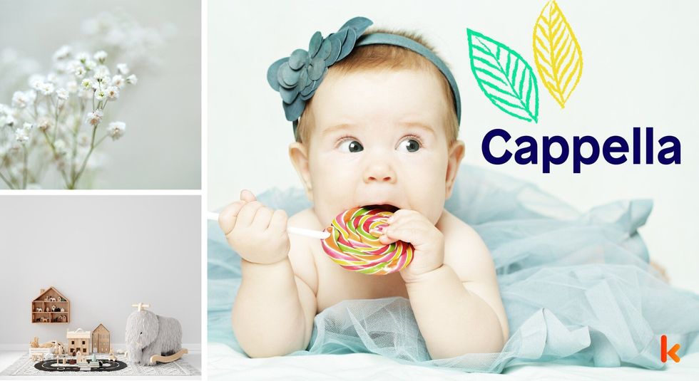 Baby Names Cappella - Cute baby, headband & frock.
