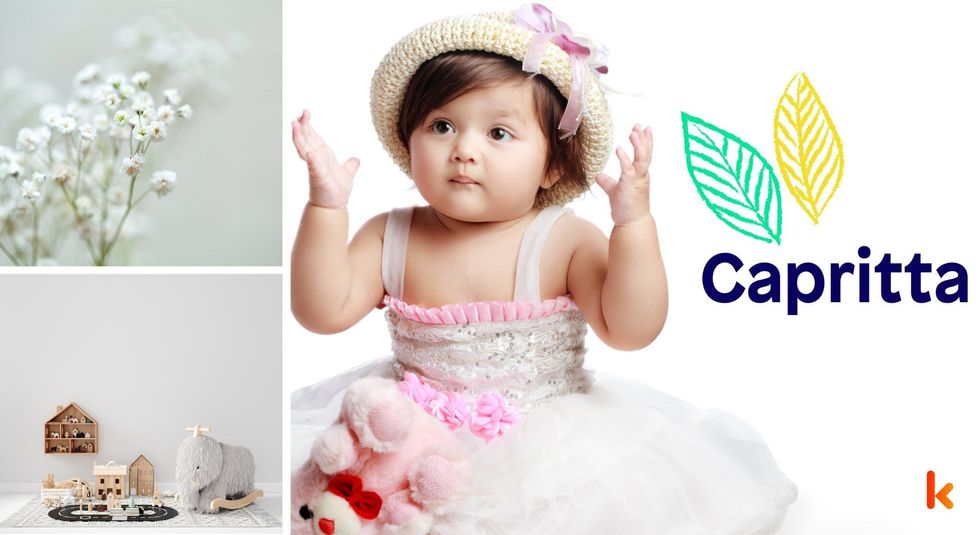Baby Names Capritta - Cute baby , pink cap, frill frock.