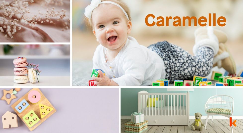 Baby Names Caramelle - Cute baby playing with block toys.