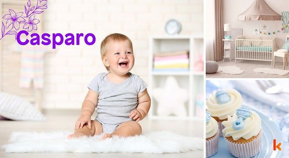 Baby Names Casparo - Cute baby, cupcakes, romper, nursey.