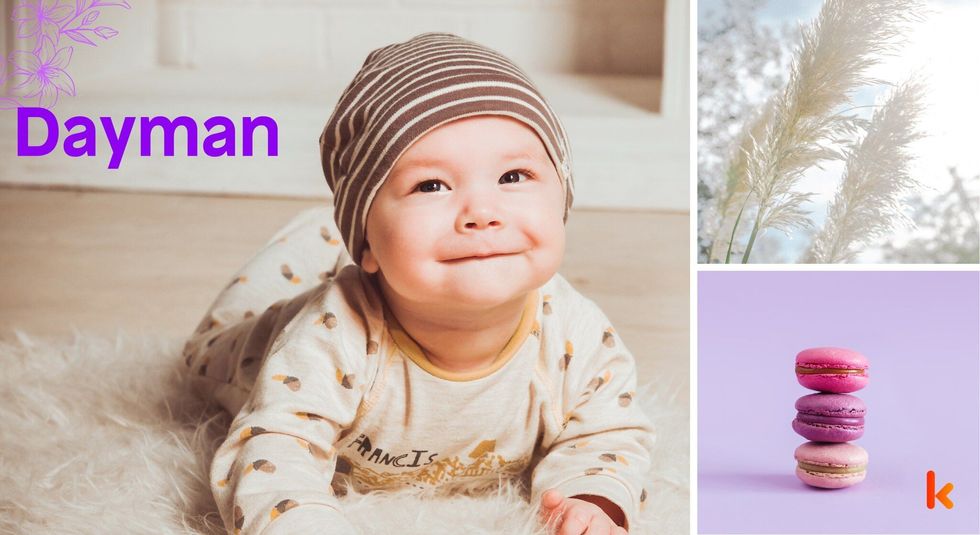 Baby Names Dayman - Cute baby, Cap & macrons.