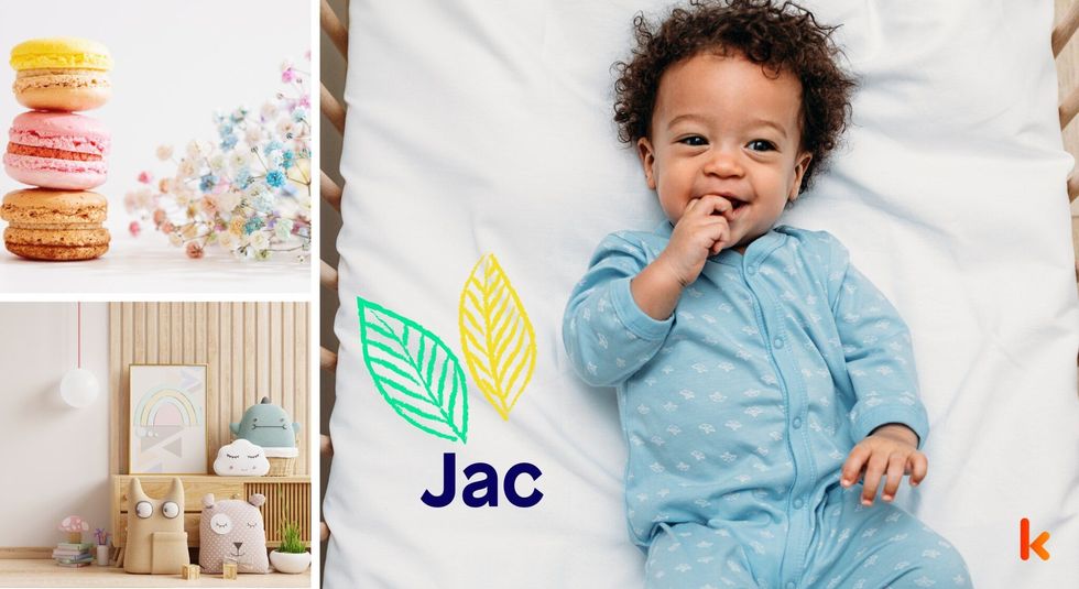 Baby Names Jac- Cute baby, romper, macrons & nursery.