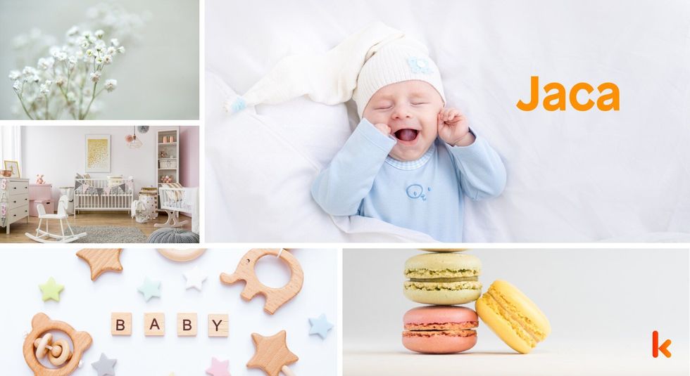 Baby Names Jaca - Cute baby,knitted cap, nursery, toys & macrons.