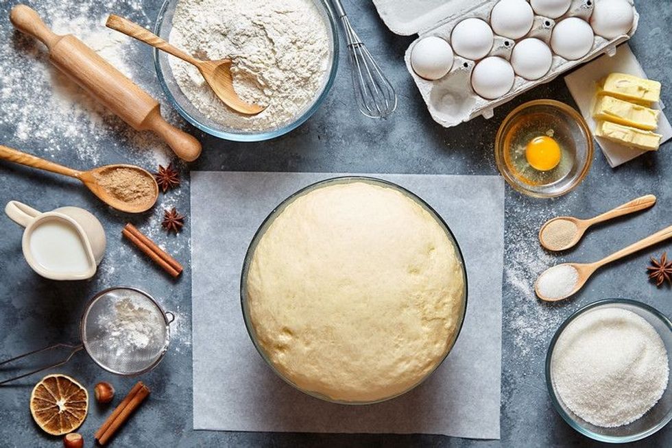 Baking ingredients with prepared dough