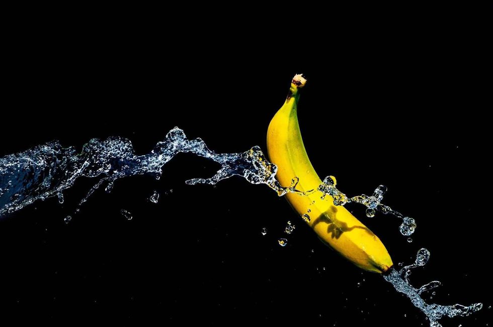 Bananas float on water because they are less dense than water.