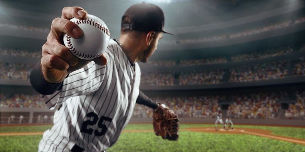 Baseball player on field