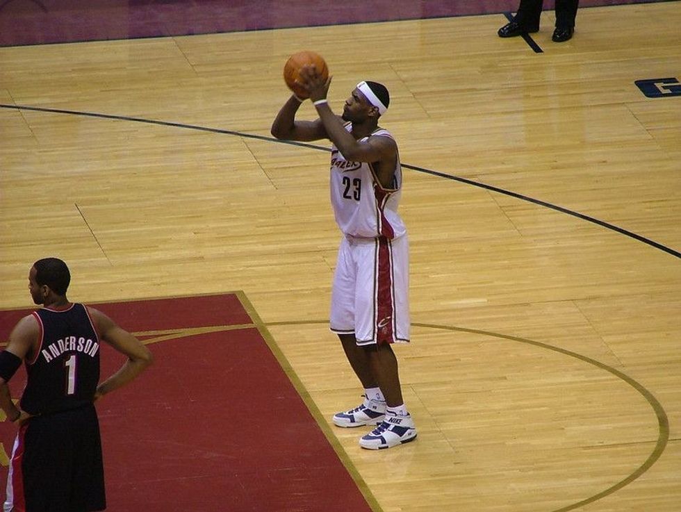 Basketball player on field