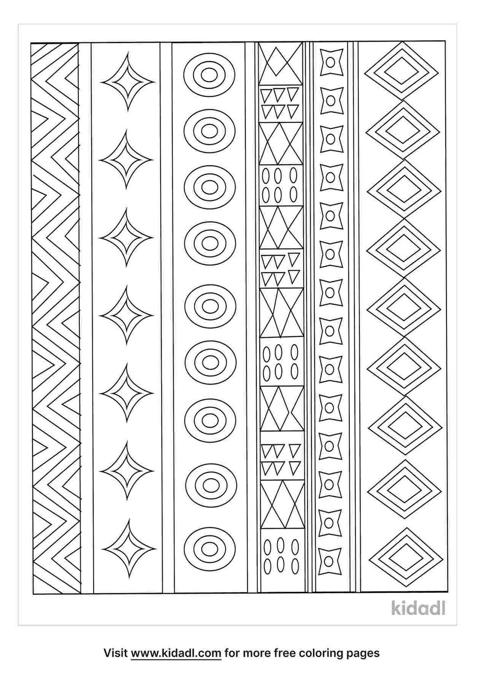 Beautiful fabric artwork coloring page.