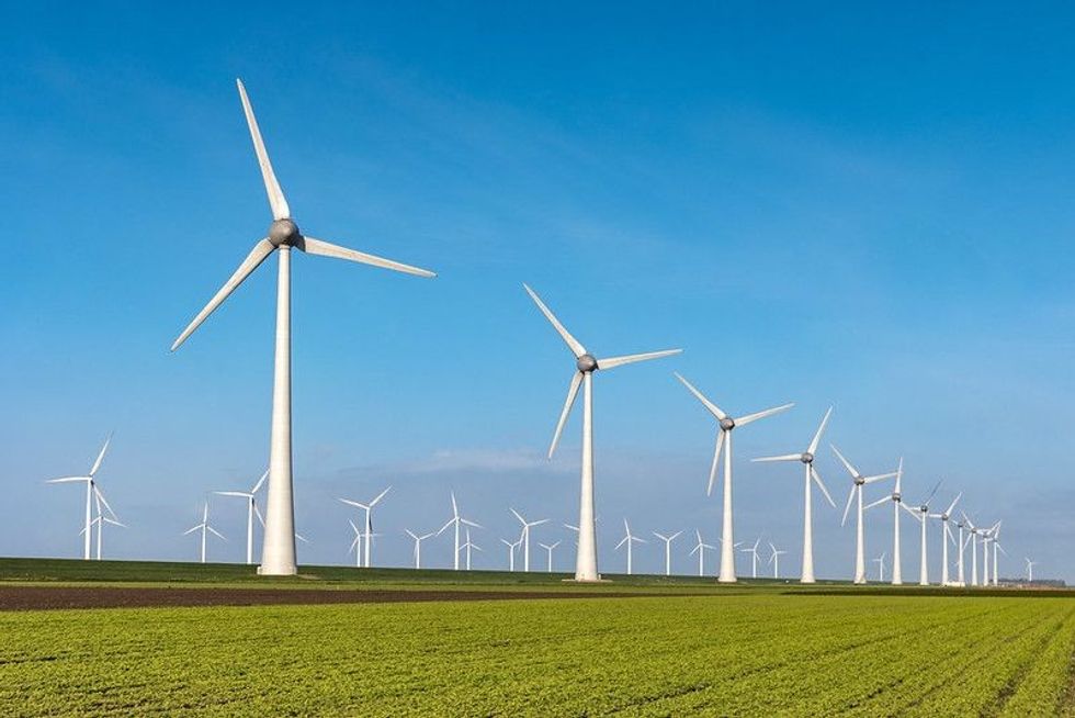 Beautiful farm with windmills