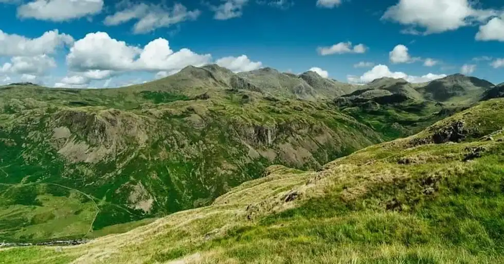Beautiful landscape of the countryside and rolling hills in North Wales.