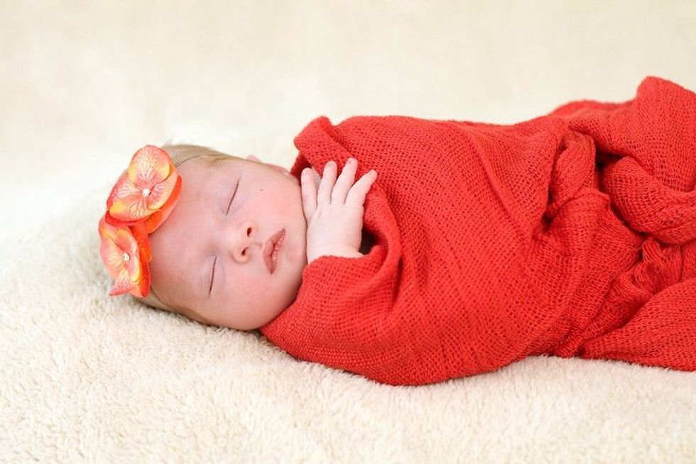 Beautiful sleeping newborn baby.