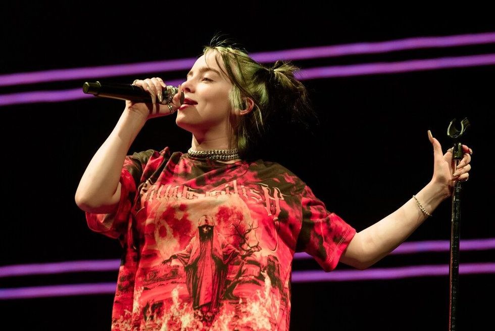 Billie Eilish performs in concert at Palau Sant Jordi in Barcelona, Spain.