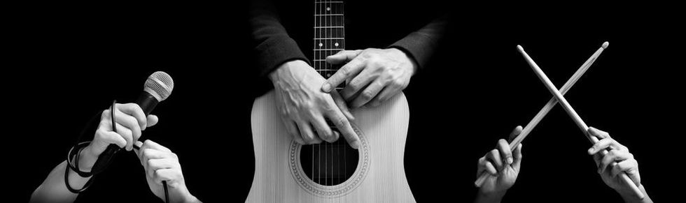 Black and white singer guitarist