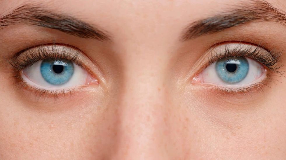 Blue eyes of a girl.