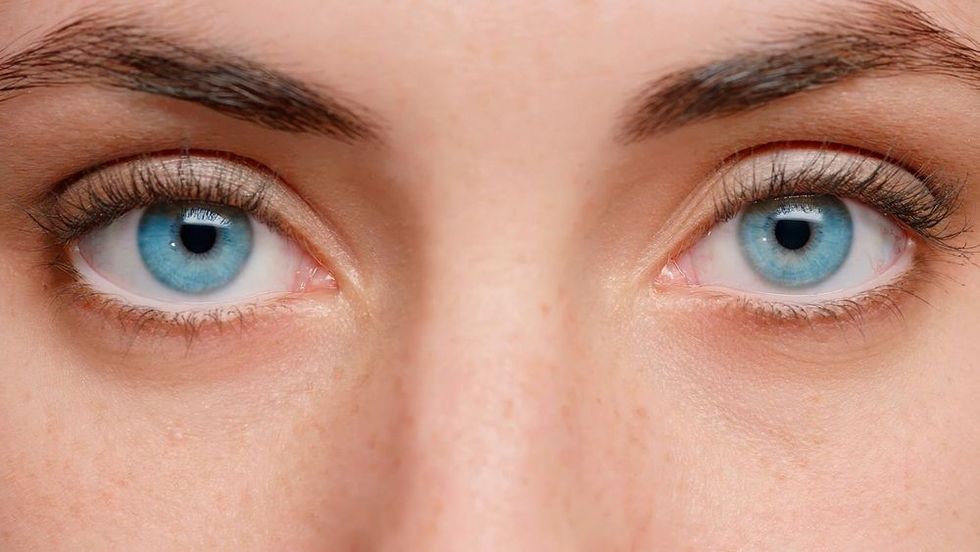 Blue eyes of the girl