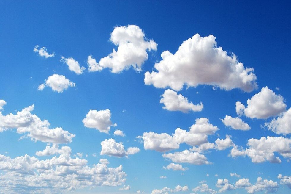 Blue sky background with clouds