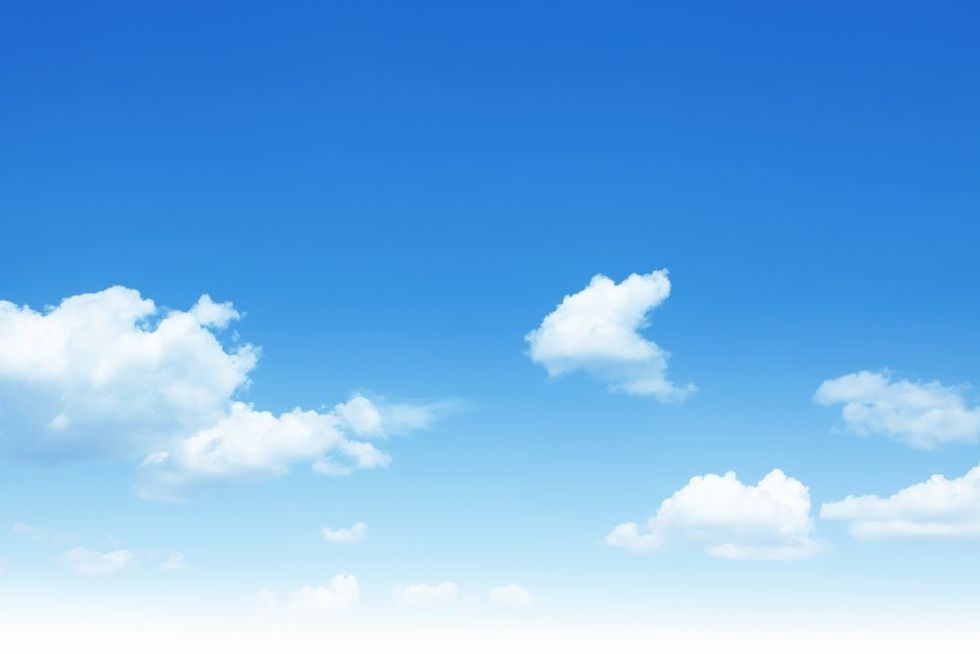 Blue sky with white clouds.
