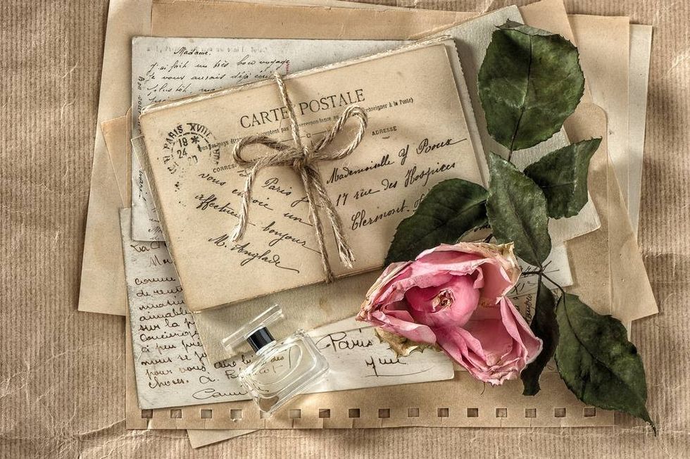 Book with a dried rose