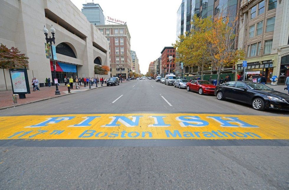 Boston Marathon Finish Line on Boylston Street at Copley Square, Boston
