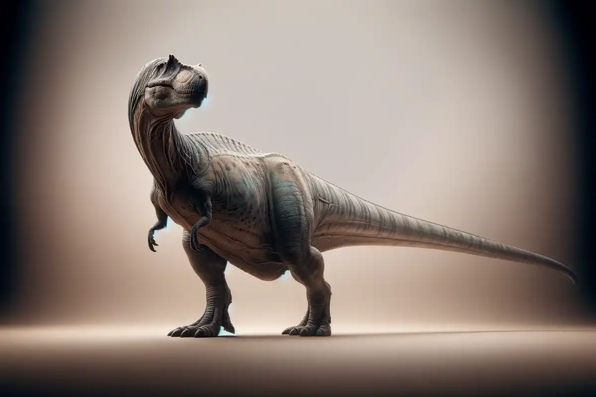Bruhathkayosaurus depicted against a plain background, showcasing its massive size and distinctive long neck and tail, captured in a style reminiscent of Frans Lanting's photography.