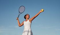 Budding female tennis player