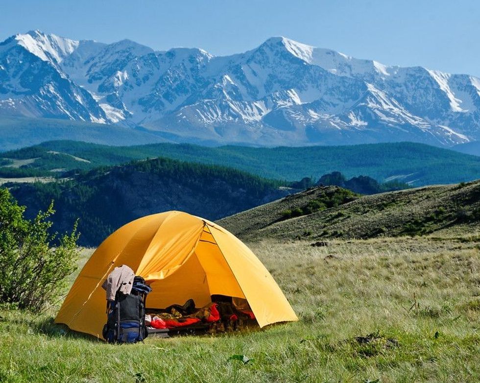 Camping on a mountain