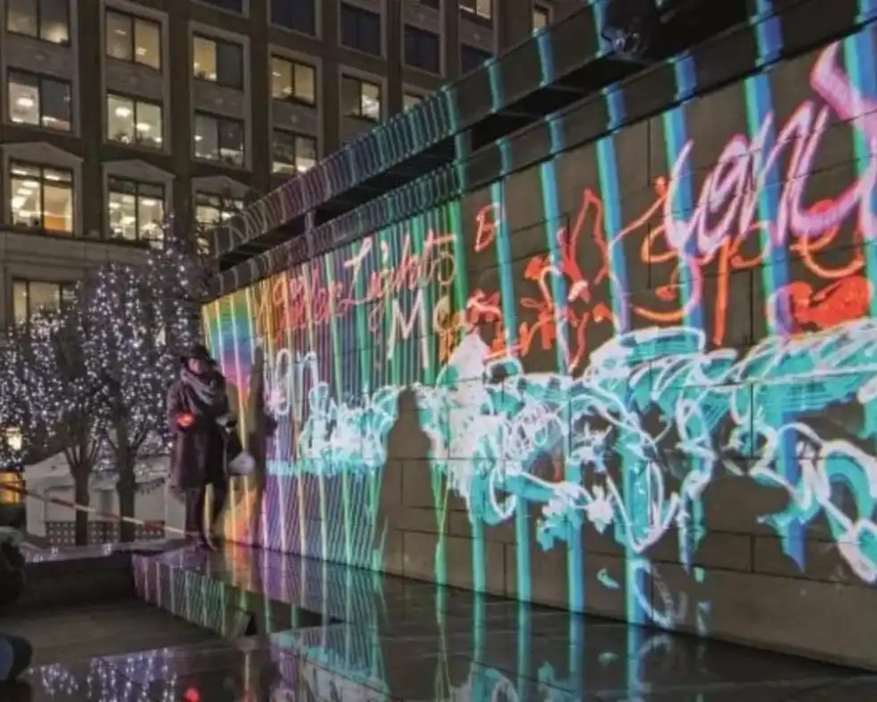Canary Wharf winter lights for the festival.