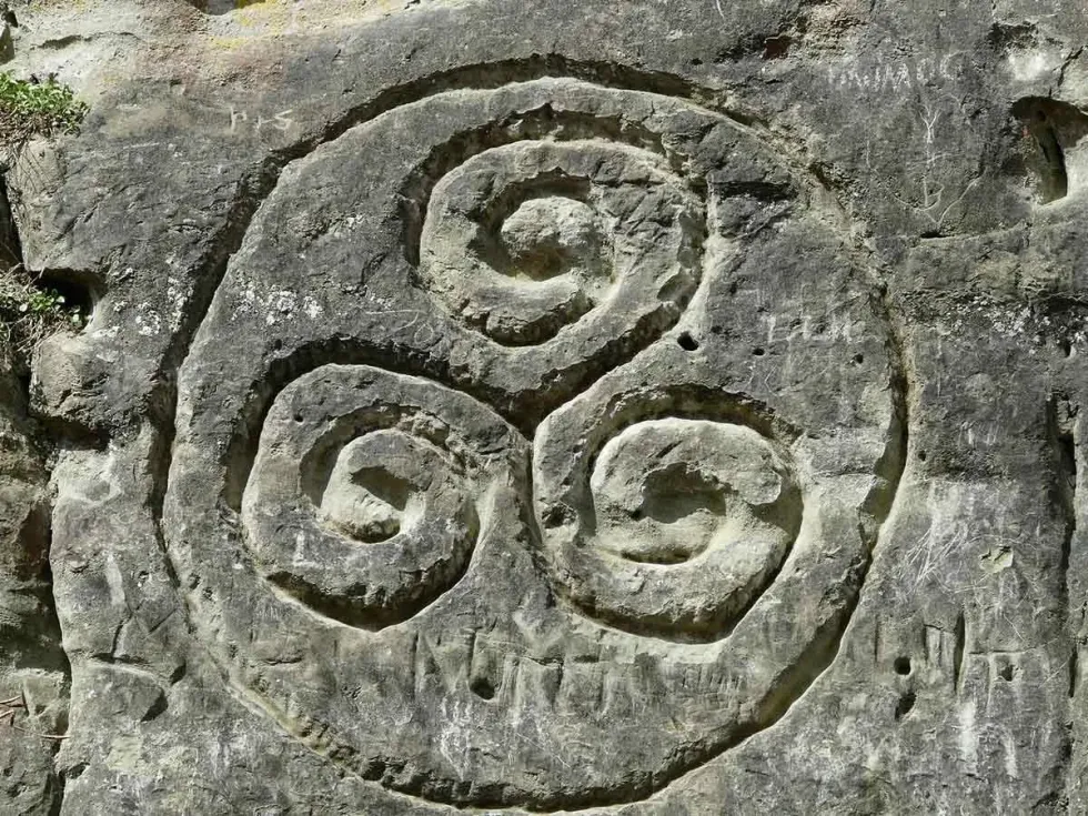 Celtic engraving on a stone.