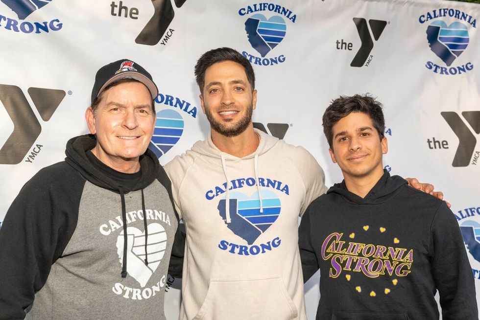Charlie Sheen, Ryan Braun, Mike Attanasio attend California Strong Drive-In Movie viewing "Major League" Fundraiser at Calamigos Ranch, Malibu, CA on May 22, 2021