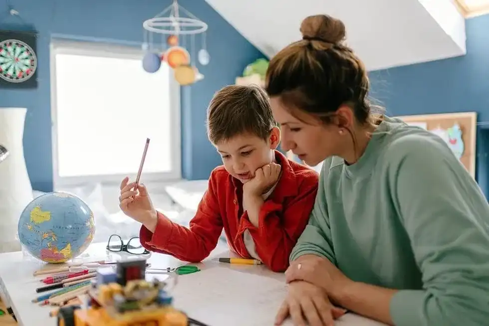 Child and mother learning