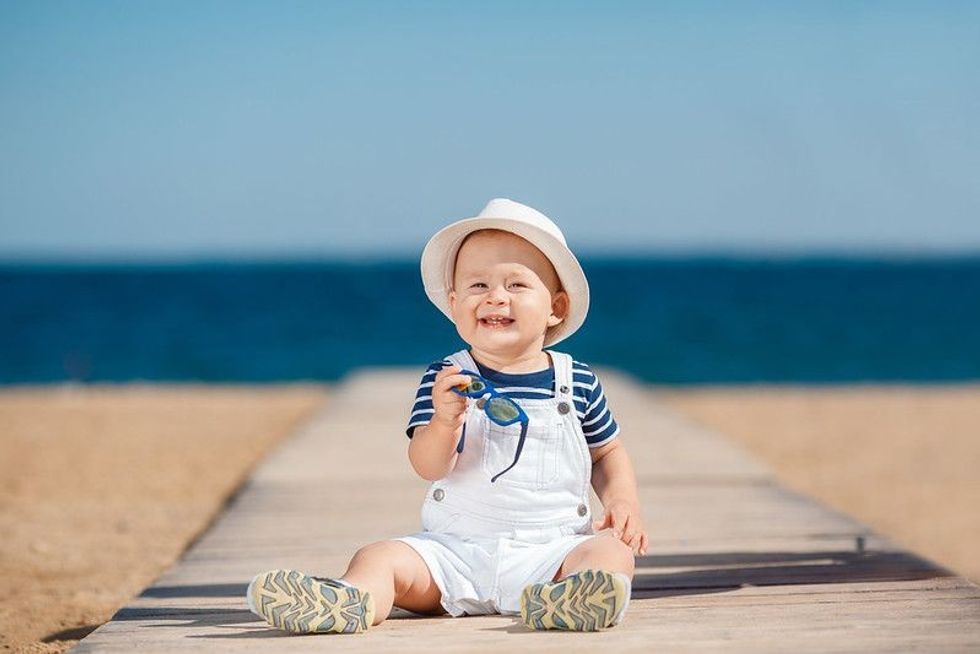 Child baby boy be the sea, Sea style, Sunny summer