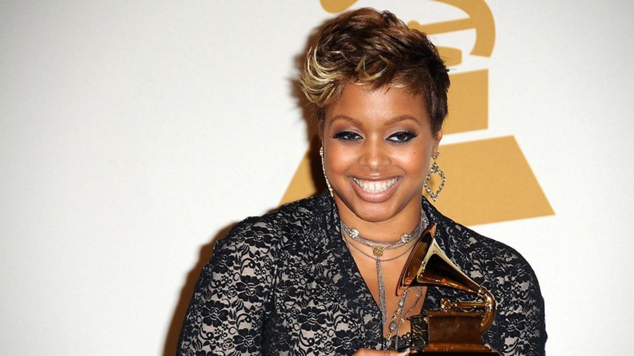 Chrisette Michele in the press room at the 51st Annual GRAMMY Awards. Staples Center, Los Angeles.