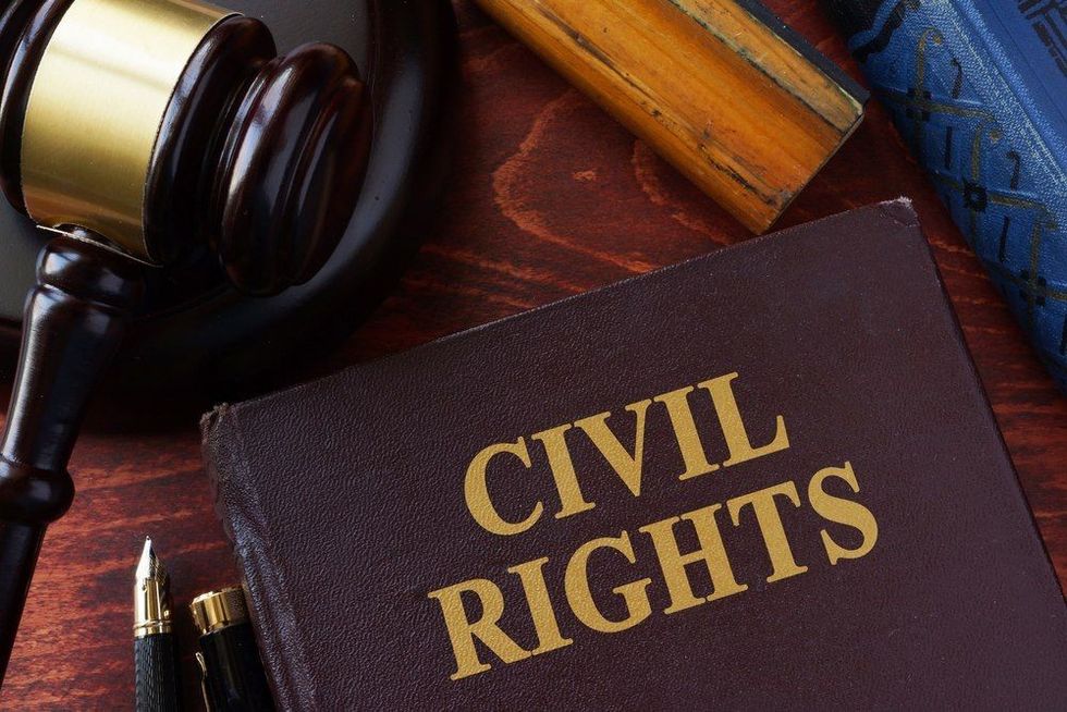 Civil Rights title on a book and gavel