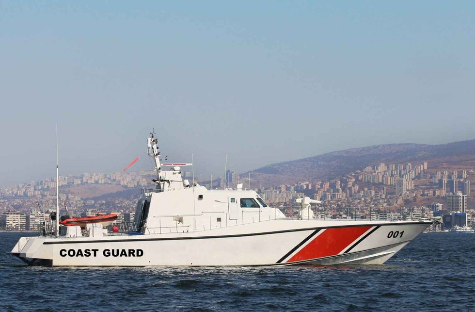 coast guard boat patrolling on the sea