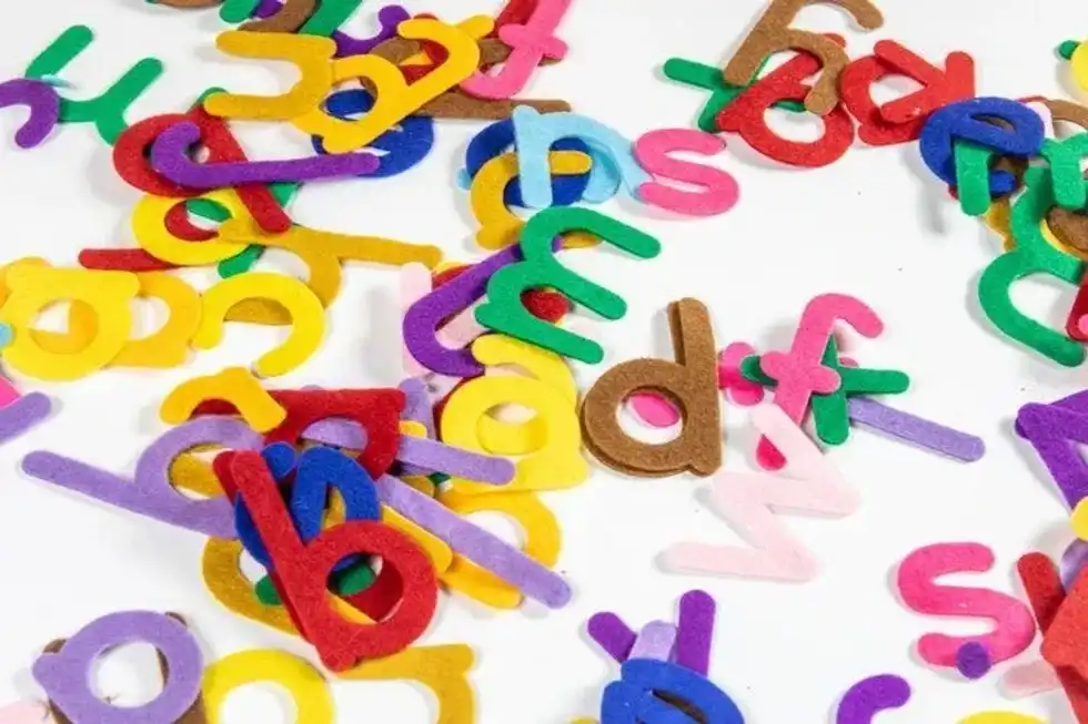 Colorful alphabets scattered