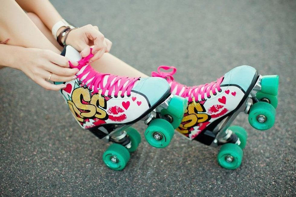 colorful roller-skates