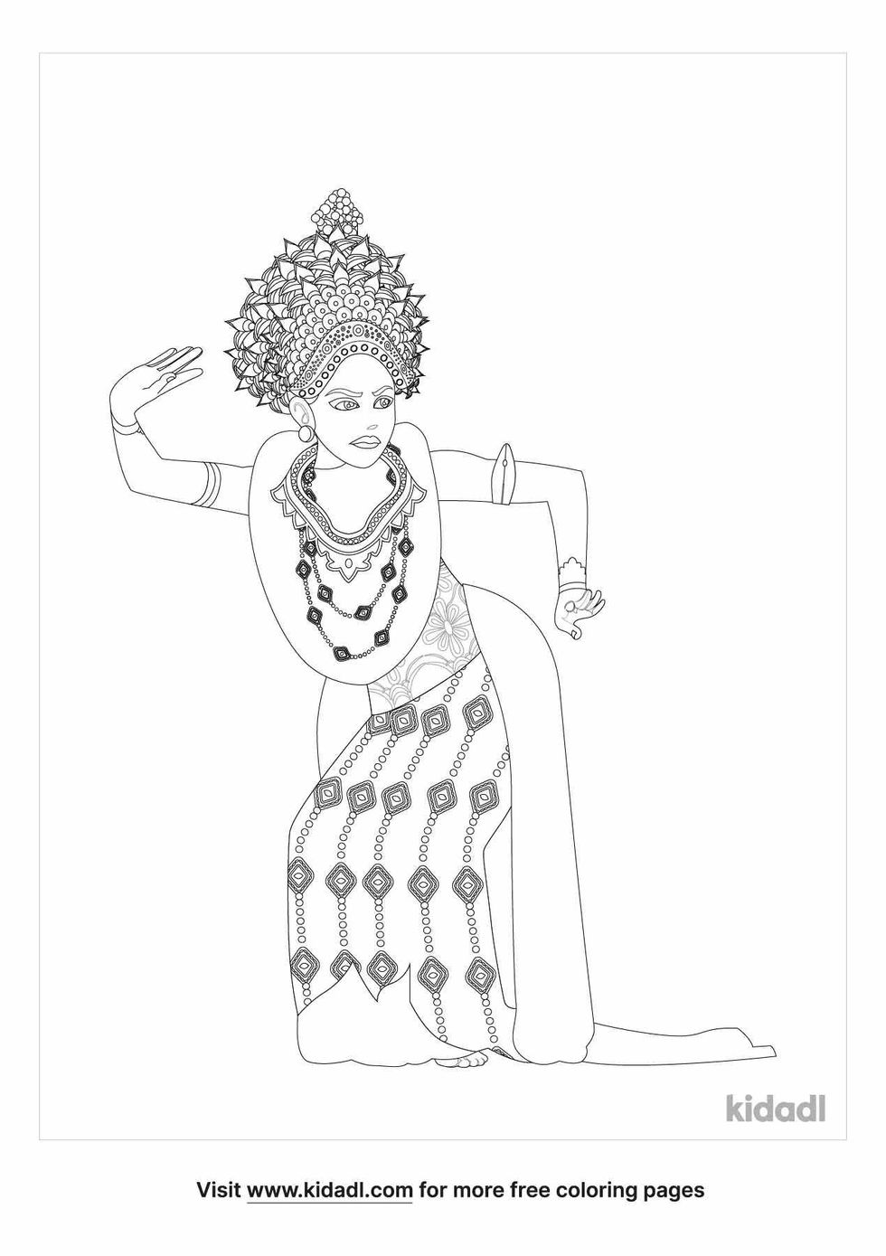 coloring pages of balinese dancer