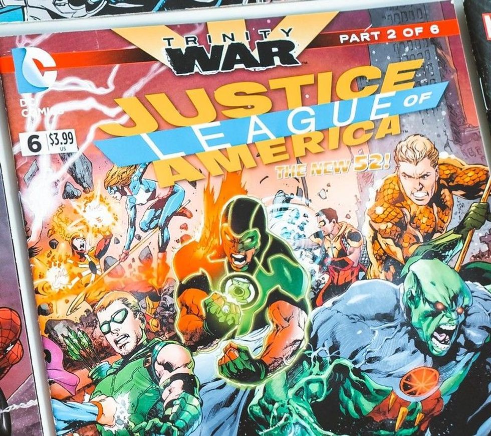Comics book page justice league war